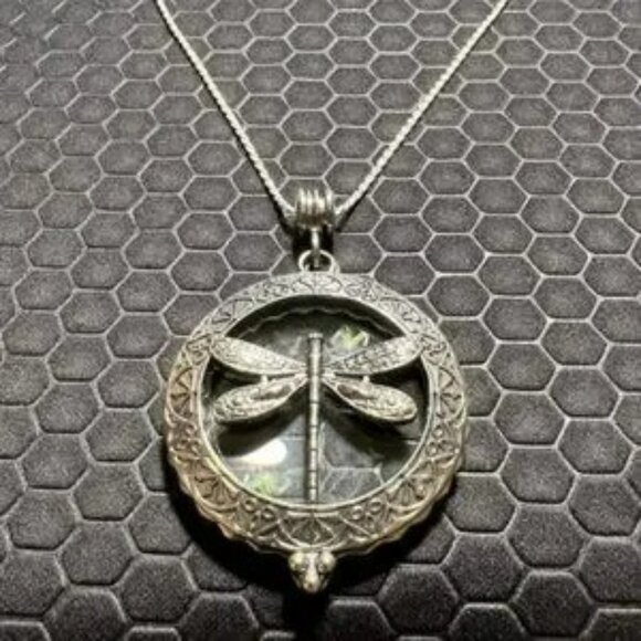 Dragonfly Locket 18K White Gold Plated - Picture 1 of 1